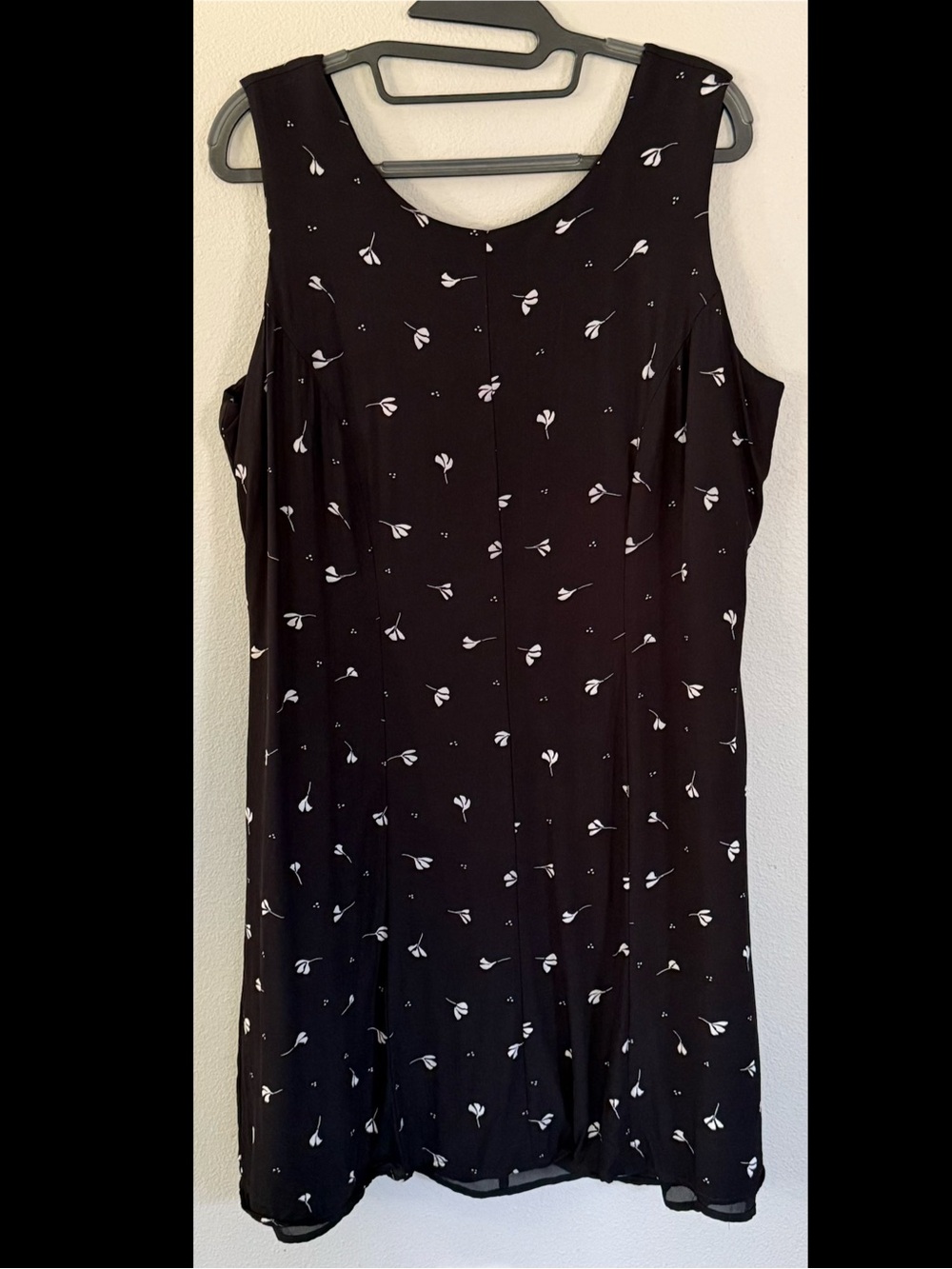 Sigrid Olsen Midi Boho Feminine Black/White Dress Floral Sleeveless Women’s 14